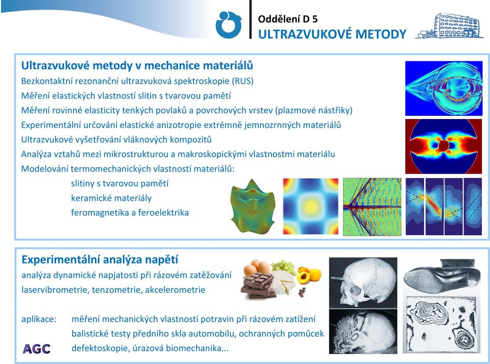 Analýza vztahů mezi mikrostrukturou a makroskopickými vlastnostmi materiálu Modelování termomechanických vlastností materiálů: slitiny s tvarovou pamětí keramické materiály feromagnetika a