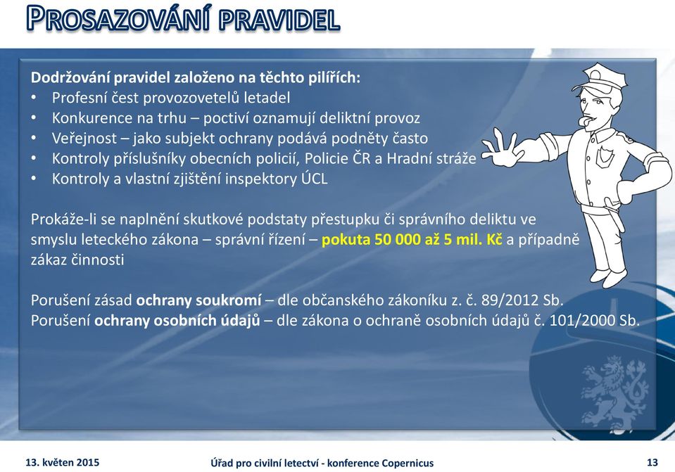 se naplnění skutkové podstaty přestupku či správního deliktu ve smyslu leteckého zákona správní řízení pokuta 50 000 až 5 mil.