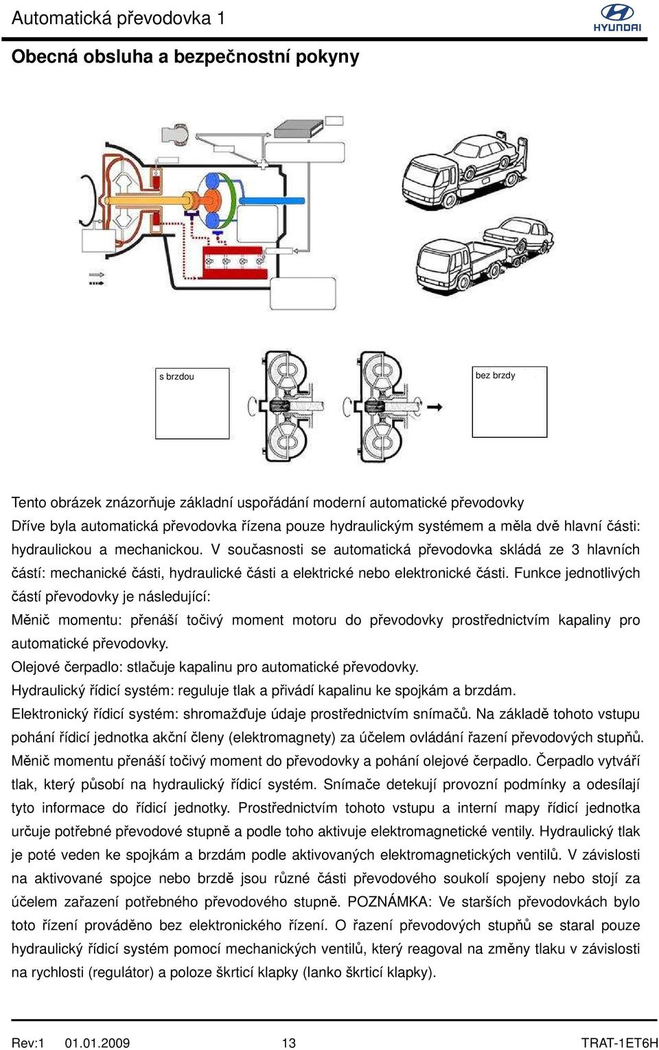 V současnosti se automatická převodovka skládá ze 3 hlavních částí: mechanické části, hydraulické části a elektrické nebo elektronické části.