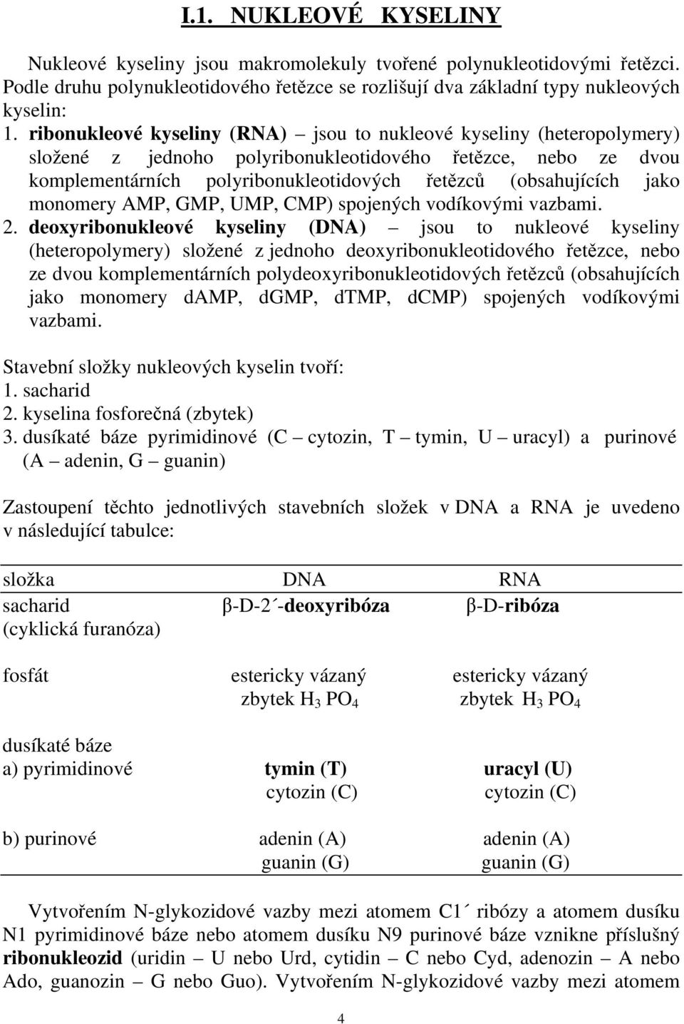 jako monomery AMP, GMP, UMP, CMP) spojených vodíkovými vazbami. 2.