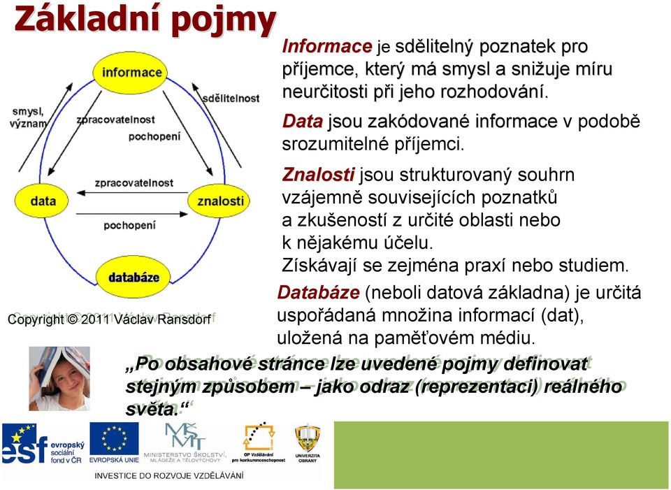 Znalosti jsou strukturovaný souhrn vzájemně souvisejících poznatků a zkušeností z určité oblasti nebo k nějakému účelu. Získávají se zejména praxí nebo studiem.