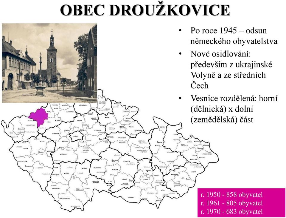Čech Vesnice rozdělená: horní (dělnická) x dolní (zemědělská)