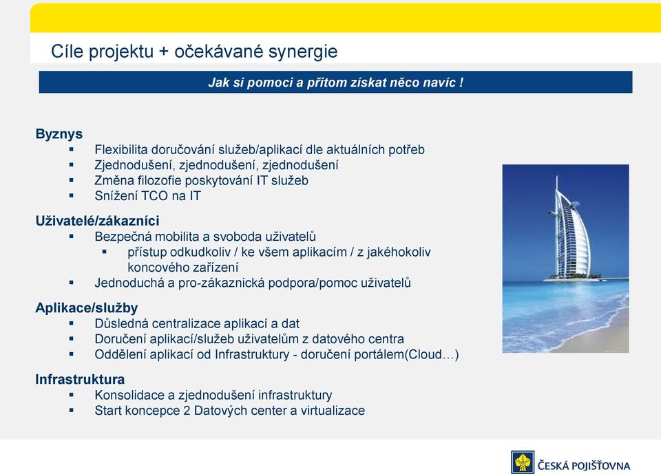 Uživatelé/zákazníci Bezpečná mobilita a svoboda uživatelů přístup odkudkoliv / ke všem aplikacím / z jakéhokoliv koncového zařízení Jednoduchá a pro-zákaznická podpora/pomoc
