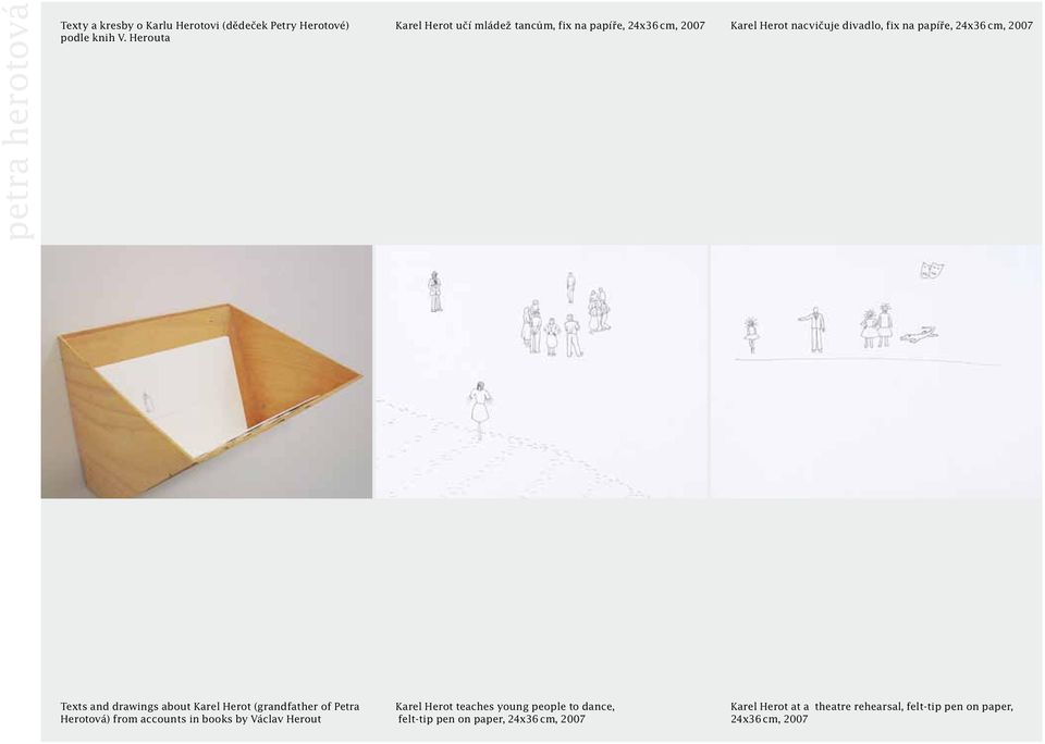 24x36 cm, 2007 Texts and drawings about Karel Herot (grandfather of Petra Herotová) from accounts in books by Václav