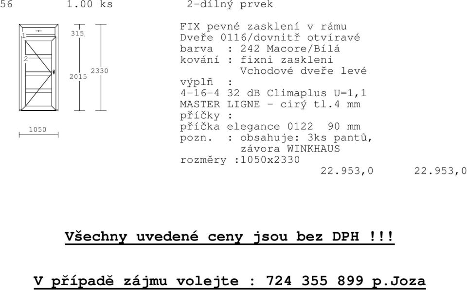 cirý tl.4 mm příčka elegance 022 90 mm pozn.