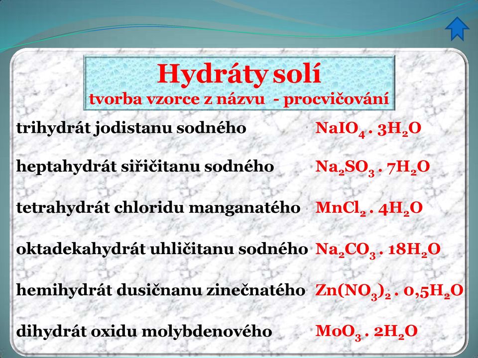 oktadekahydrát uhličitanu sodného hemihydrát dusičnanu zinečnatého dihydrát oxidu