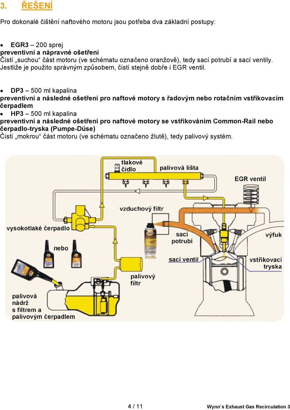 DP3 500 ml kapalina preventivní a následné ošetření pro naftové motory s řadovým nebo rotačním vstřikovacím čerpadlem HP3 500 ml kapalina preventivní a následné
