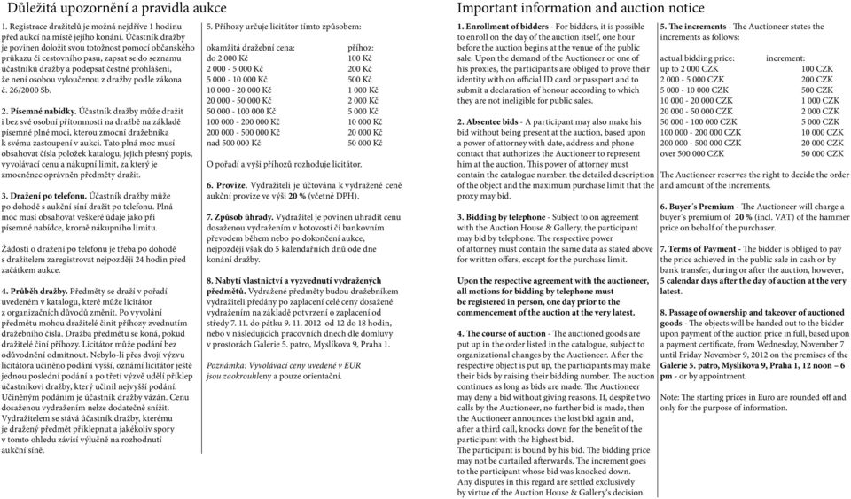 podle zákona č. 26/2000 Sb. 2. Písemné nabídky. Účastník dražby může dražit i bez své osobní přítomnosti na dražbě na základě písemné plné moci, kterou zmocní dražebníka k svému zastoupení v aukci.