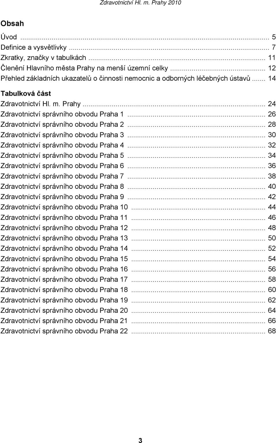 .. 26 Zdravotnictví správního obvodu Praha 2... 28 Zdravotnictví správního obvodu Praha 3... 30 Zdravotnictví správního obvodu Praha 4... 32 Zdravotnictví správního obvodu Praha 5.