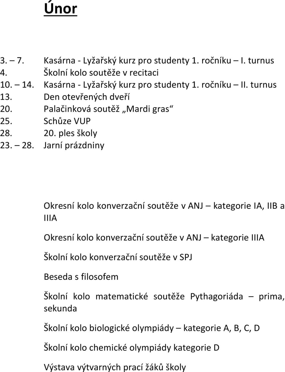 20. ples školy 23. 28.