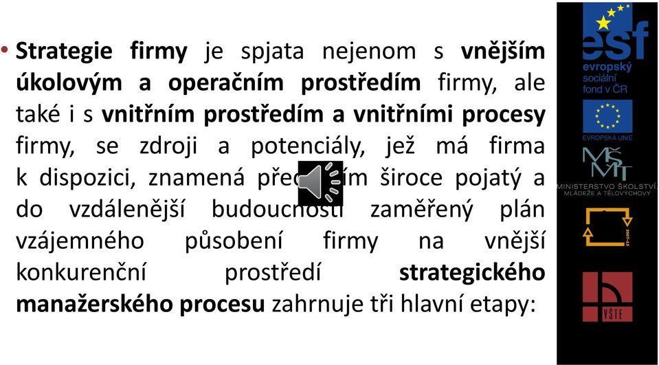 znamená především široce pojatý a do vzdálenější budoucnosti zaměřený plán vzájemného působení