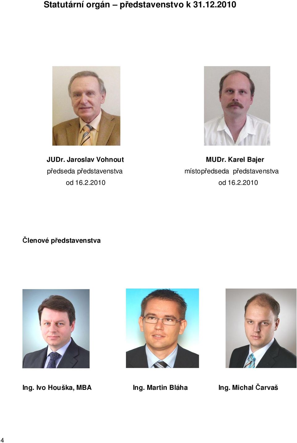 Karel Bajer p edseda p edstavenstva místop edseda p