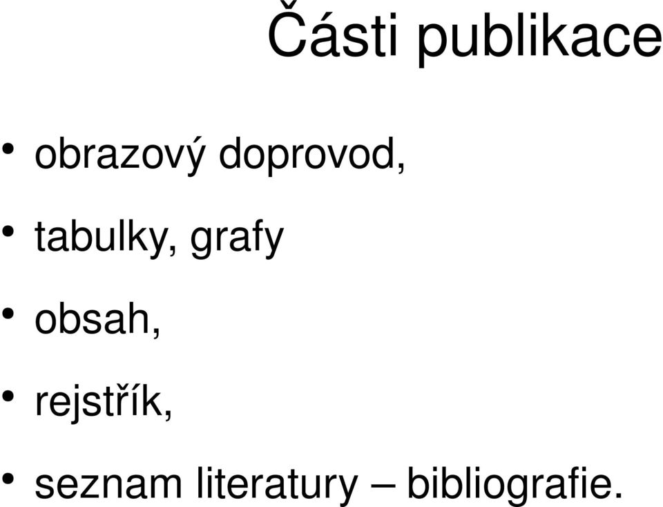 obsah, rejstřík, seznam