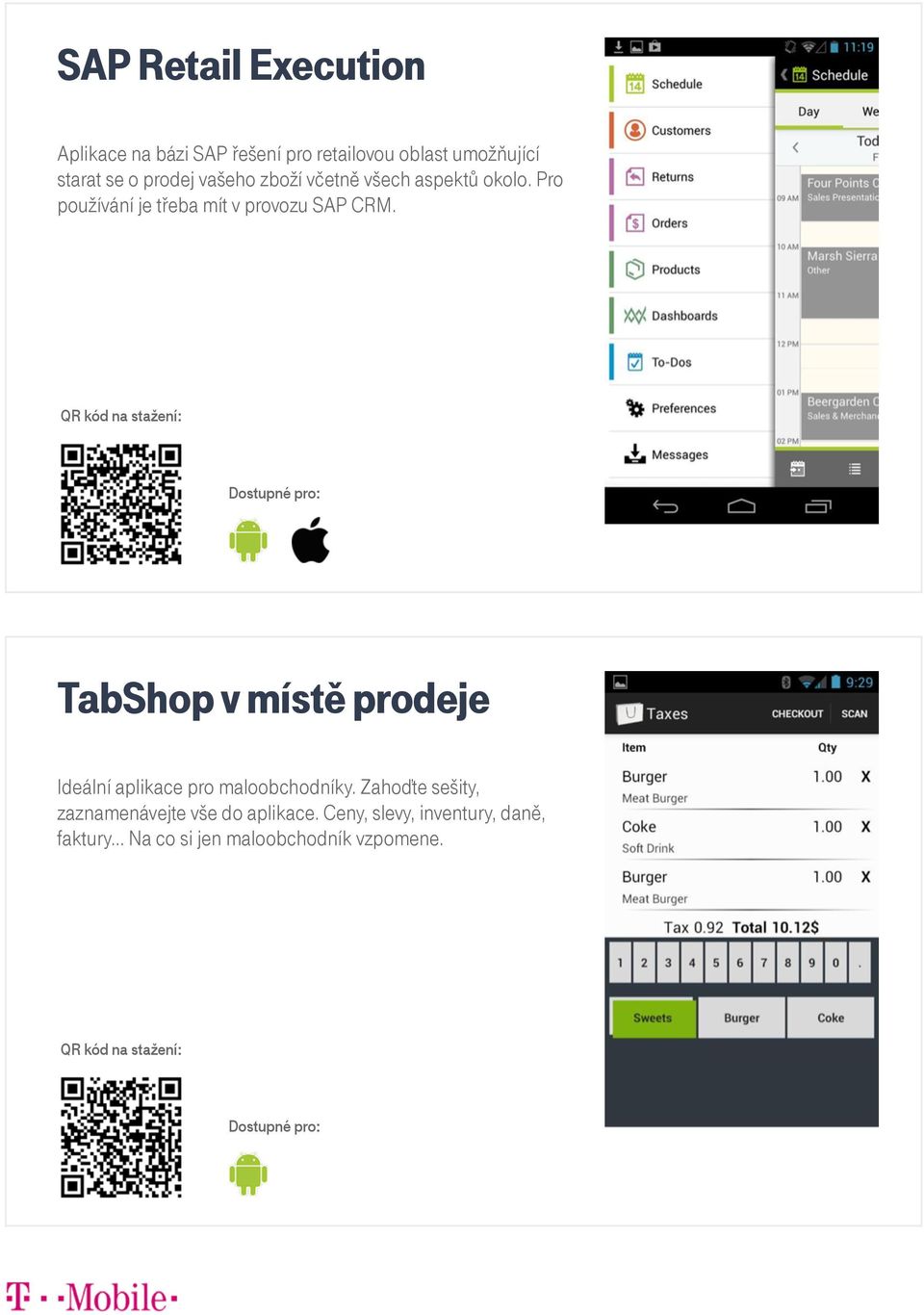 TabShop v místě prodeje Ideální aplikace pro maloobchodníky.