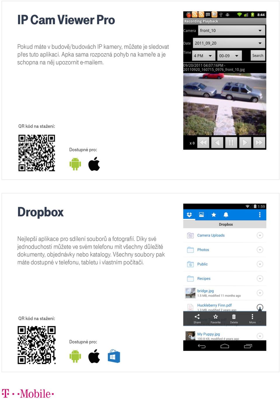Dropbox Nejlepší aplikace pro sdílení souborů a fotografií.