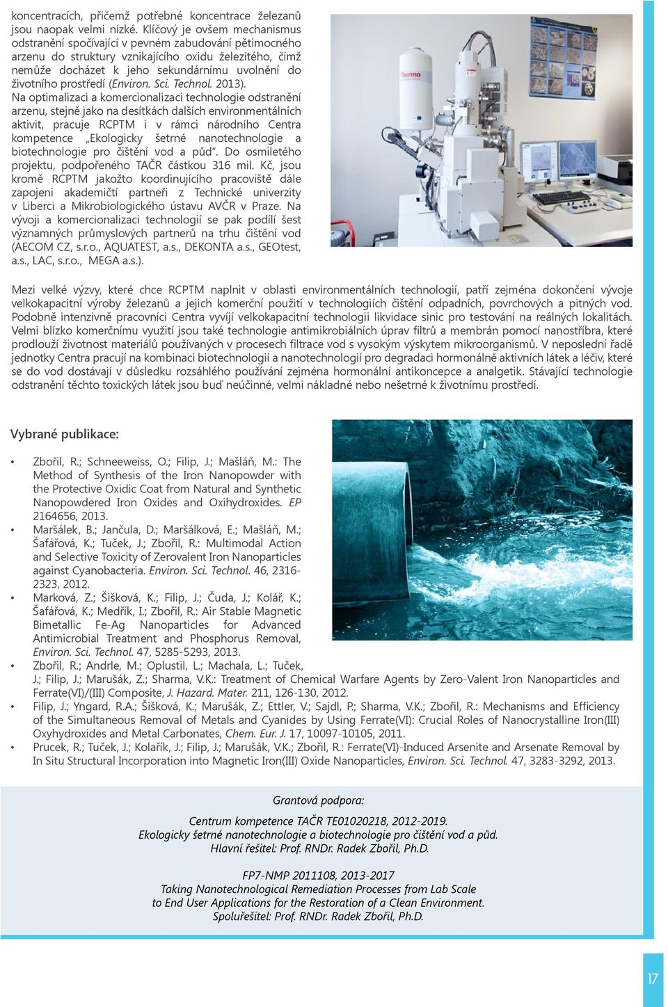 prostředí (Environ. Sci. Technol. 2013).