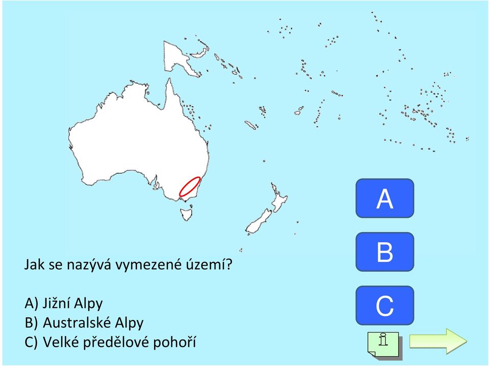 A) Jižní Alpy B)