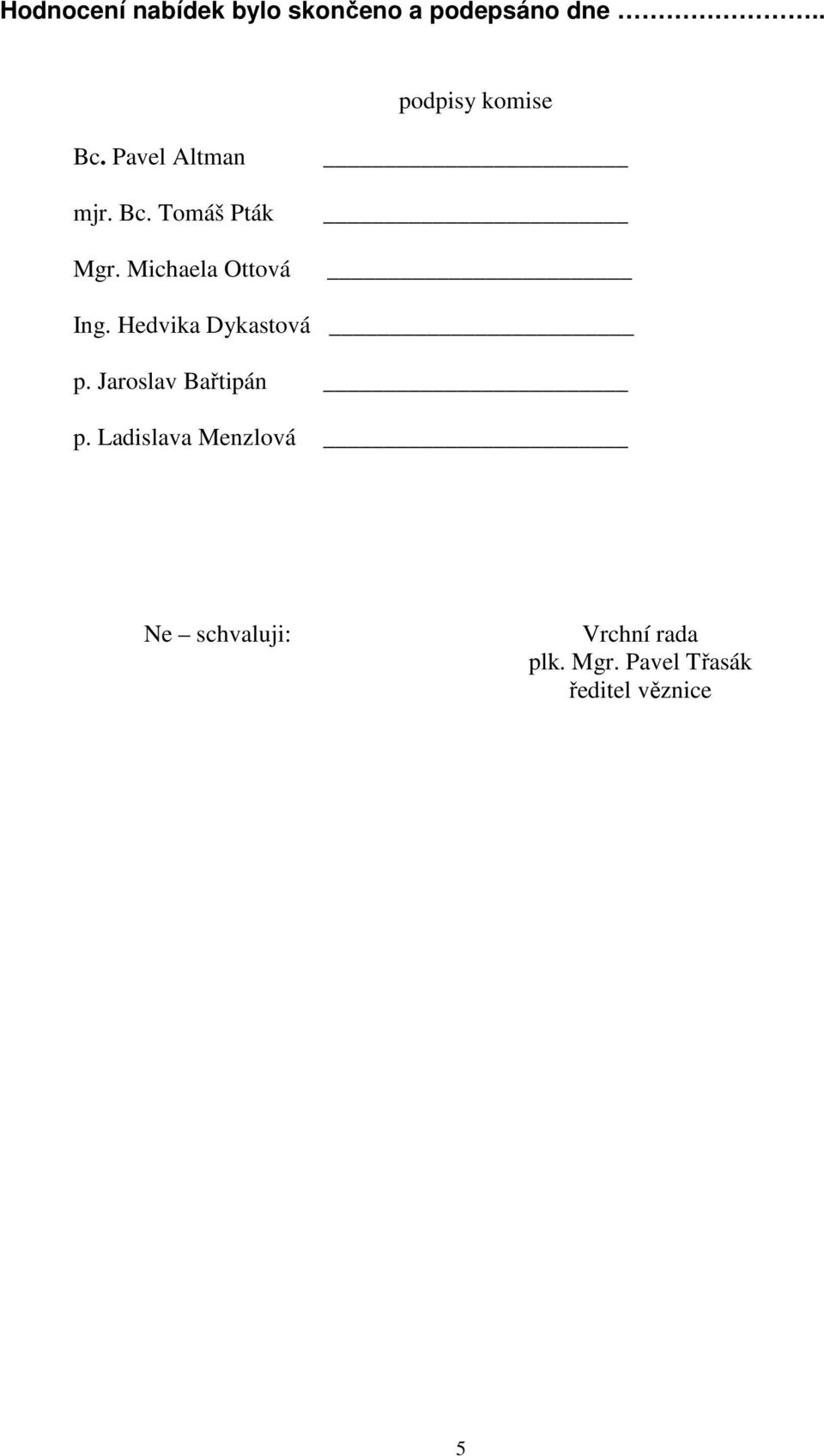 Michaela Ottová Ing. Hedvika Dykastová p. Jaroslav Bařtipán p.