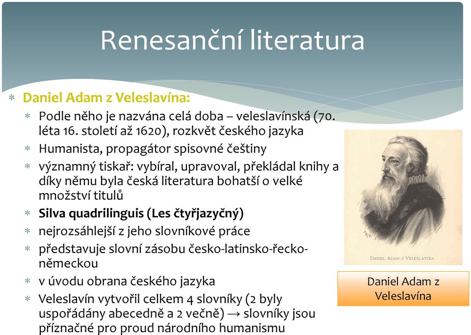 literatura bohatší o velké množství titulů Silva quadrilinguis (Les čtyřjazyčný) nejrozsáhlejší z jeho slovníkové práce představuje slovní zásobu