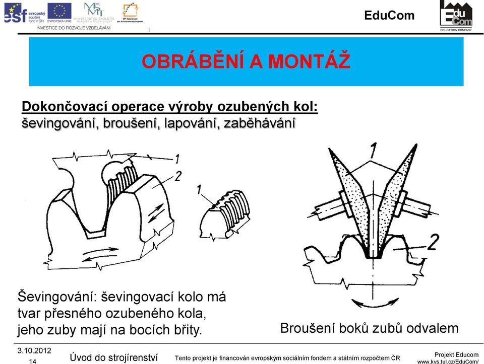 Ševingování: ševingovací kolo má tvar přesného