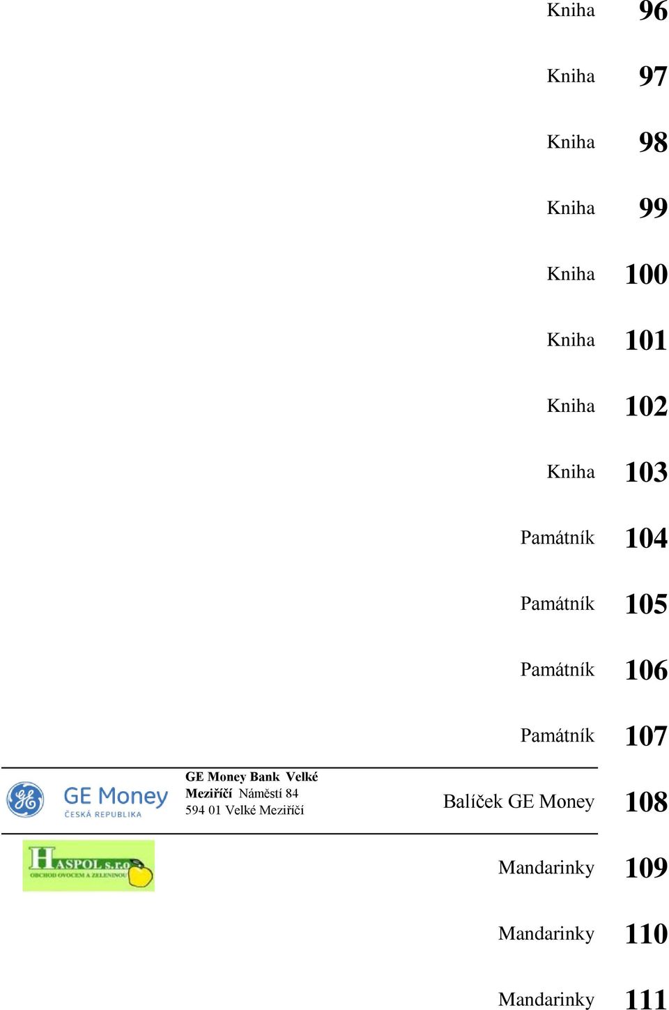 Památník 107 GE Money Bank Velké Meziříčí Náměstí 84