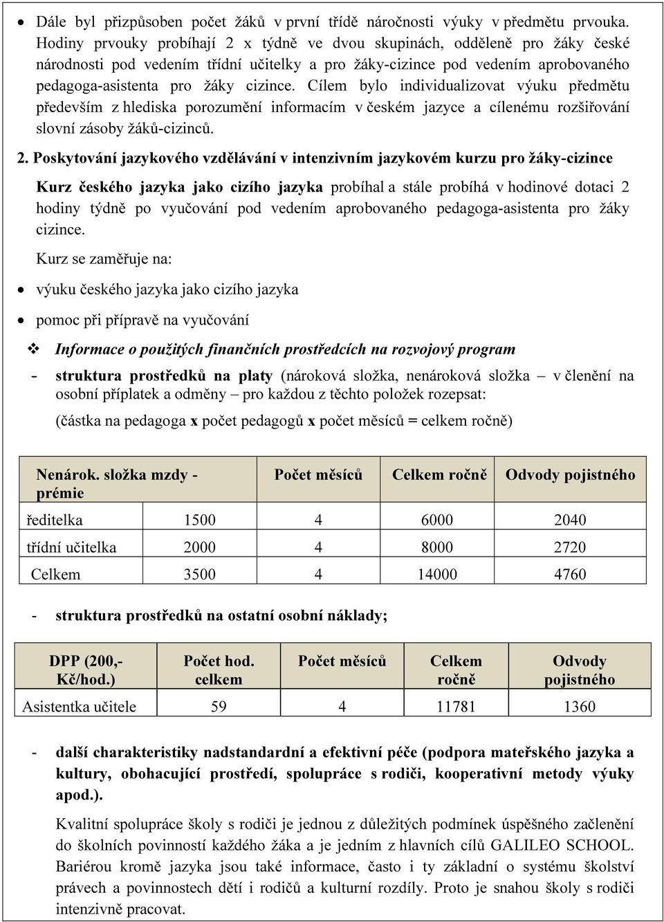 Cílem bylo individualizovat výuku předmětu především z hlediska porozumění informacím v českém jazyce a cílenému rozšiřování slovní zásoby žáků-cizinců. 2.