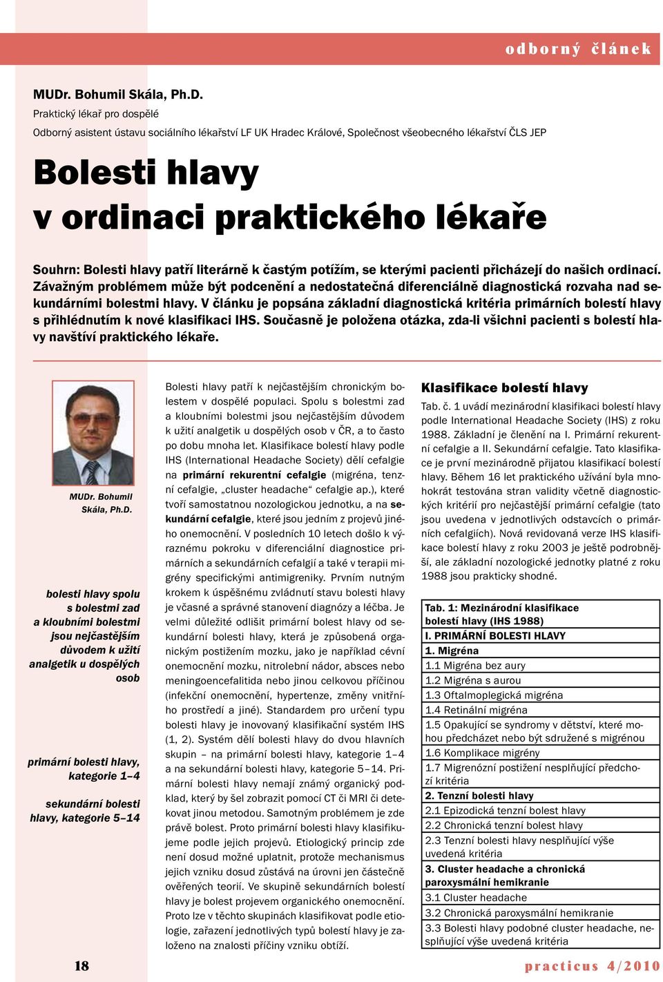 Závažným problémem může být podcenění a nedostatečná diferenciálně diagnostická rozvaha nad sekundárními bolestmi hlavy.
