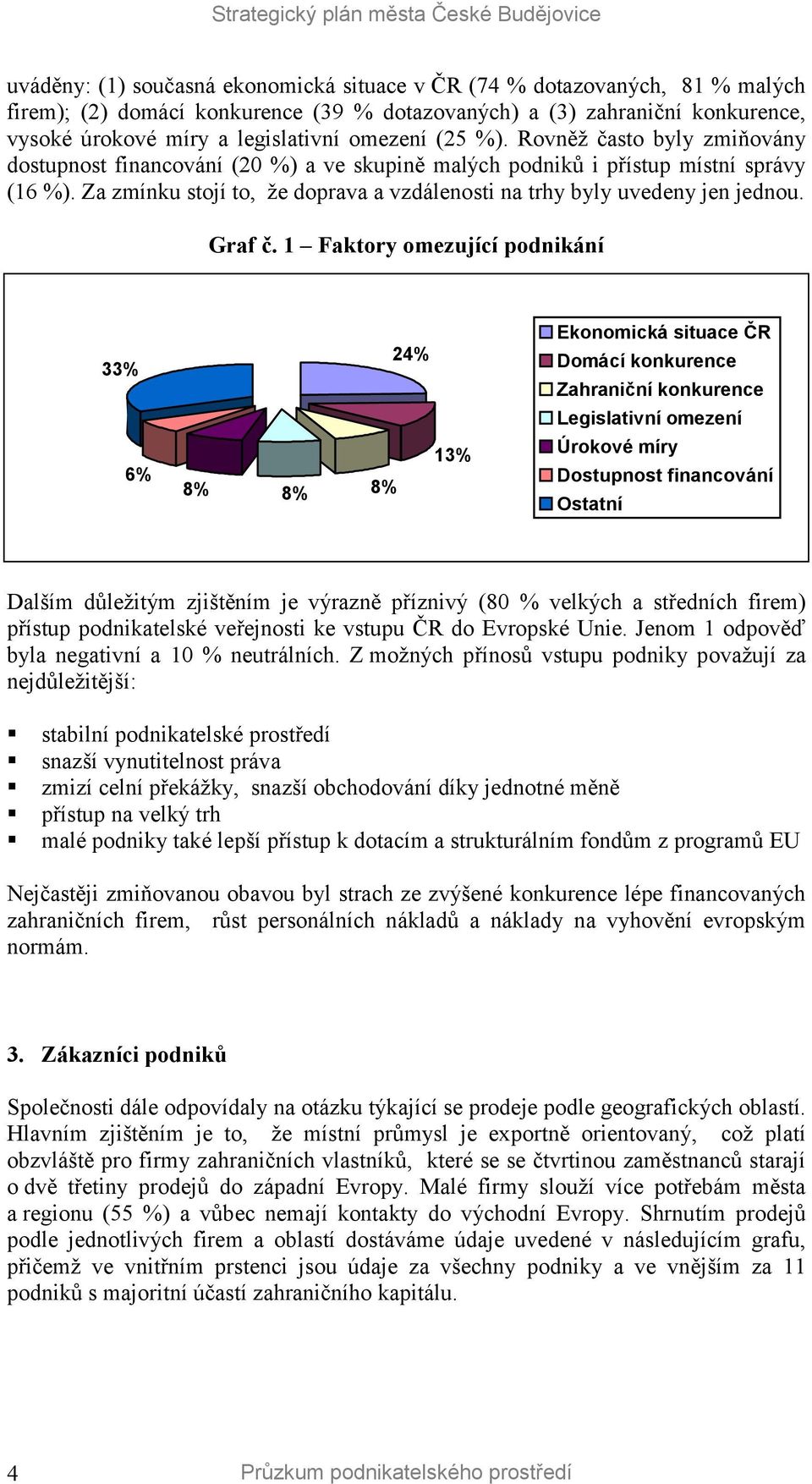 Za zmínku stojí to, že doprava a vzdálenosti na trhy byly uvedeny jen jednou. Graf č.