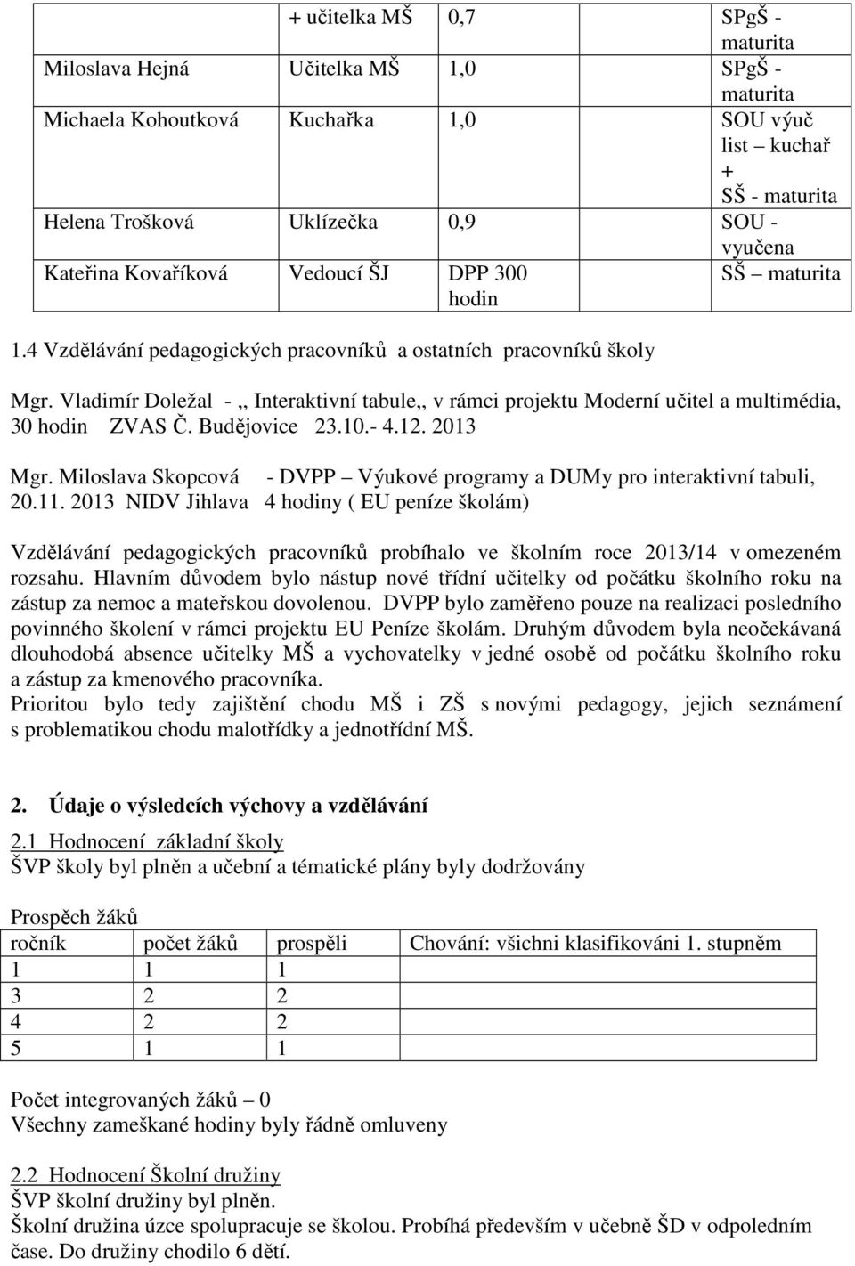 Vladimír Doležal -,, Interaktivní tabule,, v rámci projektu Moderní učitel a multimédia, 30 hodin ZVAS Č. Budějovice 23.10.- 4.12. 2013 Mgr.
