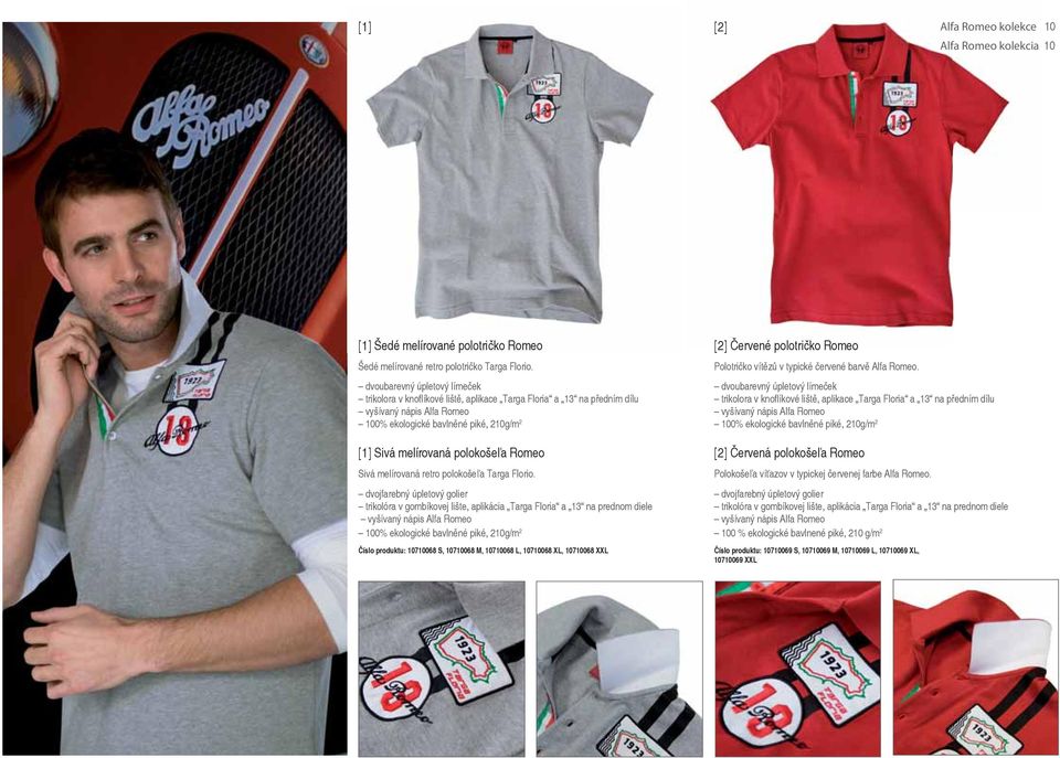 polokošeľa Romeo Sivá melírovaná retro polokošeľa Targa Florio.