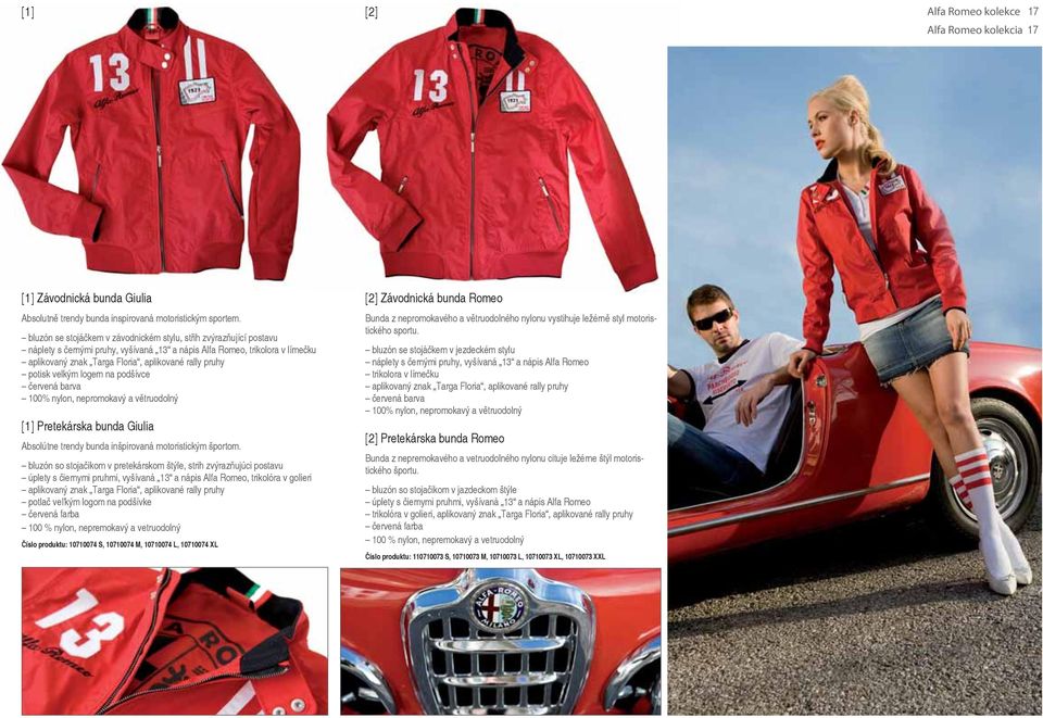 potisk velkým logem na podšívce červená barva 100% nylon, nepromokavý a větruodolný [ 1 ] Pretekárska bunda Giulia Absolútne trendy bunda inšpirovaná motoristickým športom.