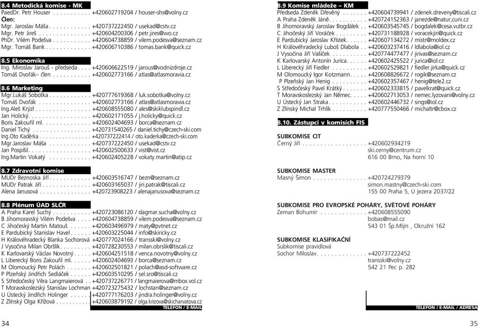 ... +420606622519 / jarous@vodnizdroje.cz Tomáš Dvořák člen........... +420602773166 / atlas@atlasmoravia.cz 8.6 Marketing Mgr.Lukáš Sobotka............ +420777619368 / luk.sobotka@volny.