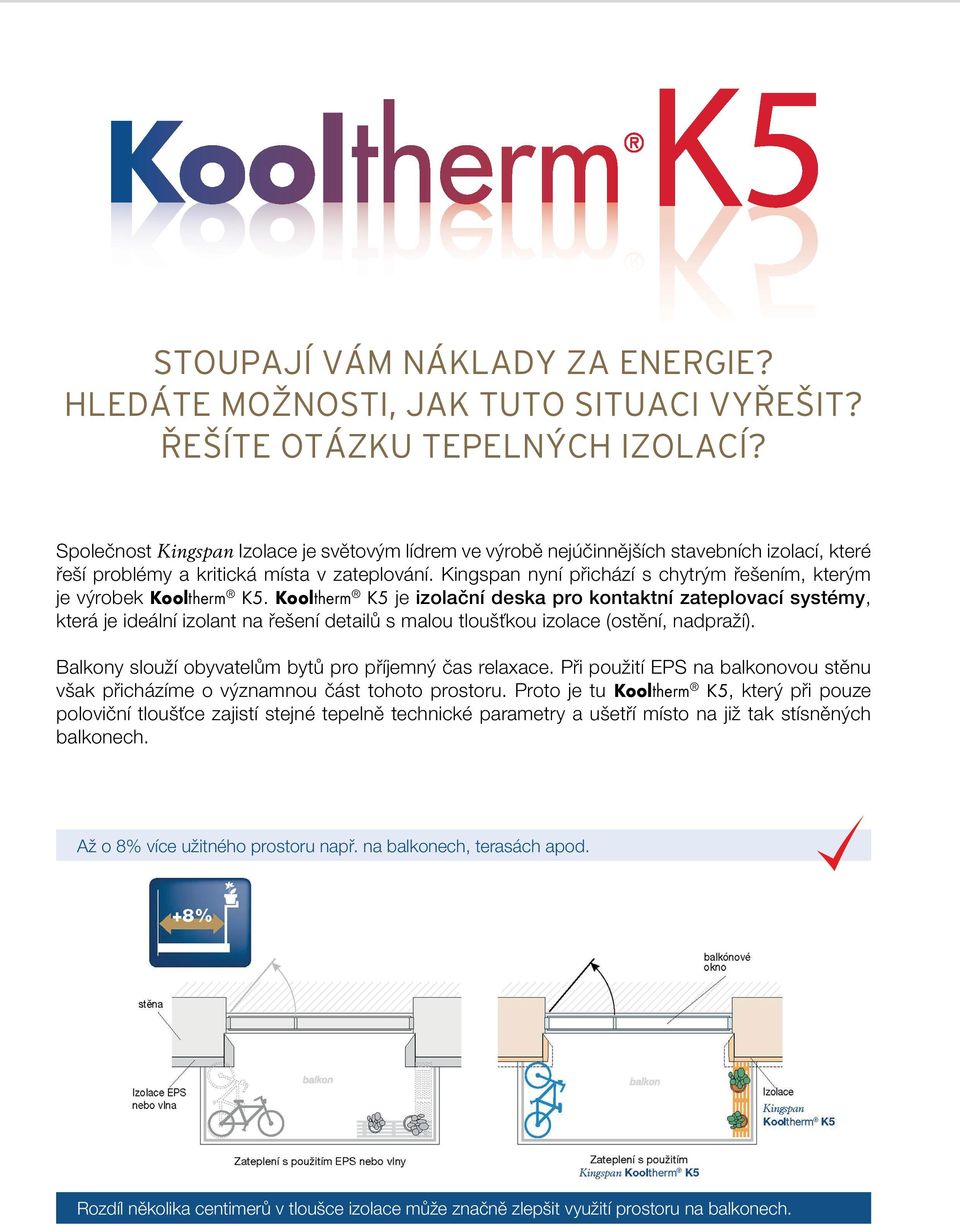 Kingspan nyní přichází s chytrým řešením, kterým je výrobek Kooltherm K5.