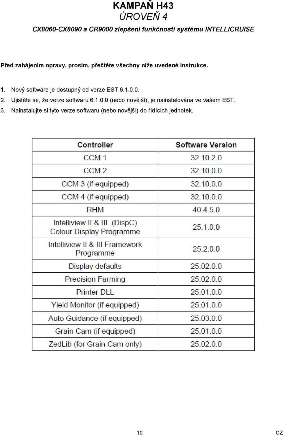 Nový software je dostupný od verze EST 6.1.0.0. 2. Ujistěte se, že verze softwaru 6.1.0.0 (nebo novější), je nainstalována ve vašem EST.