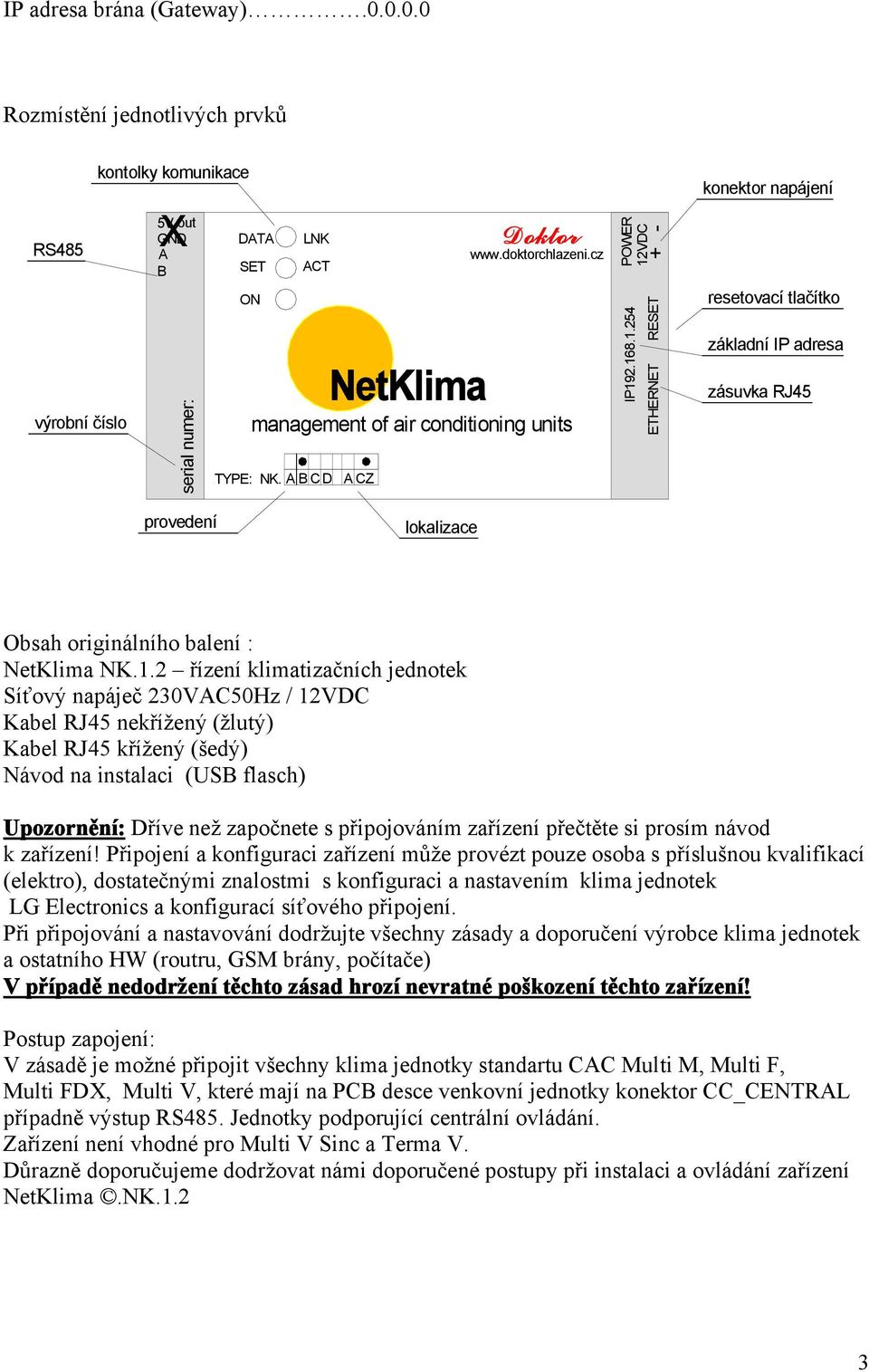 A B CD A CZ Doktor www.doktorchlazeni.cz IP19