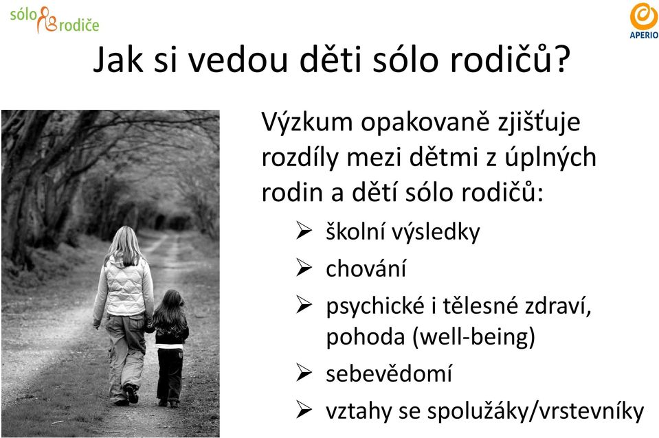 rodin a dětí sólo rodičů: školní výsledky chování