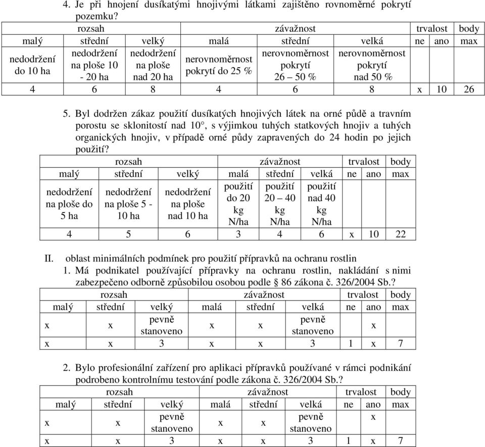 - 20 ha nad 20 ha 26 50 % nad 50 % 4 6 8 4 6 8 x 10 26 nedodržení do 10 ha 5.