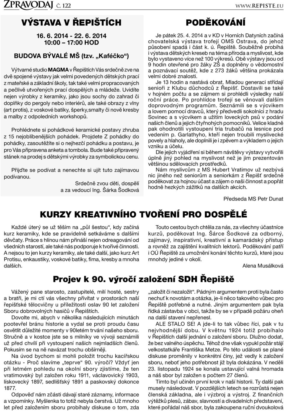 prací dospělých a mládeže.