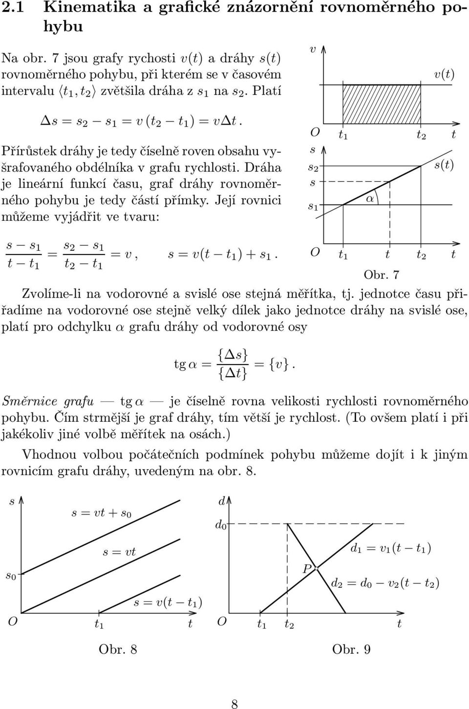 Její ronici můžeme yjádři e aru: 1 1 α () 1 1 = 1 1 =, =( 1 )+ 1. 1 br.7 Zolíme-li na odoroné a ilé oe ejná měříka, j.