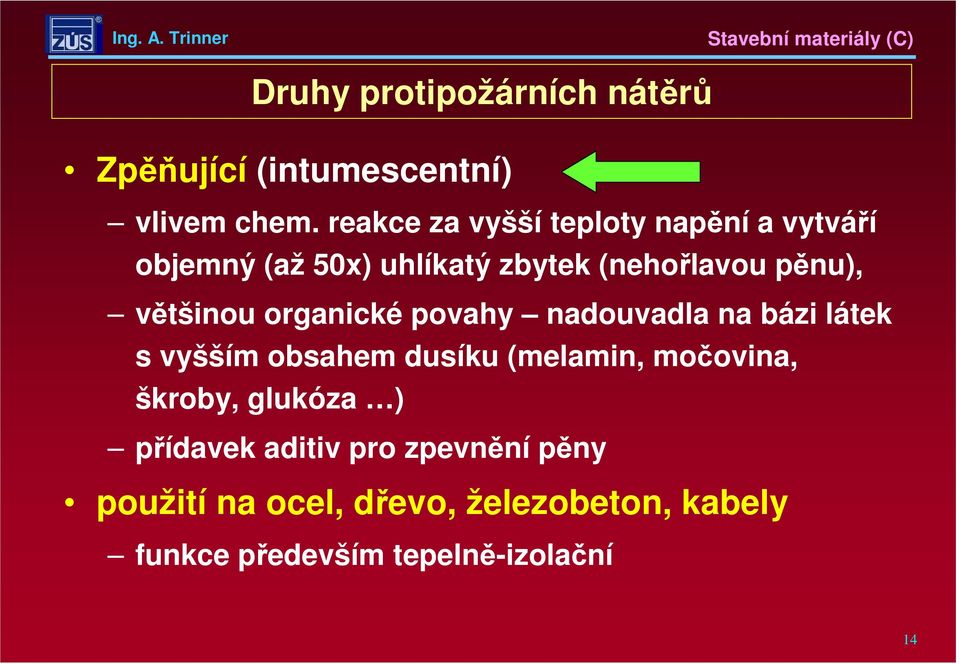 většinou organické povahy nadouvadla na bázi látek s vyšším obsahem dusíku (melamin, močovina,