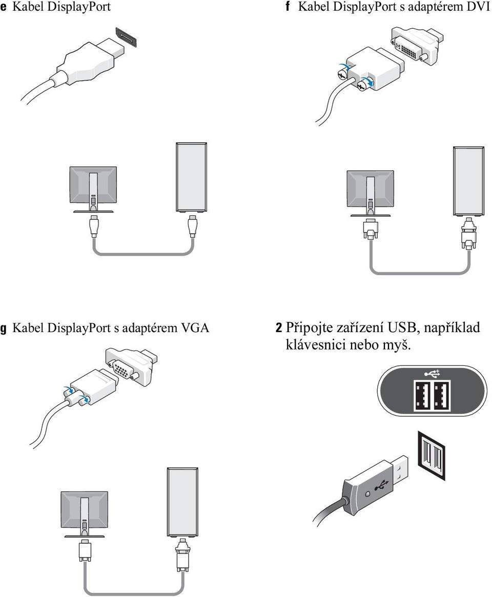 DisplayPort s adaptérem VGA 2