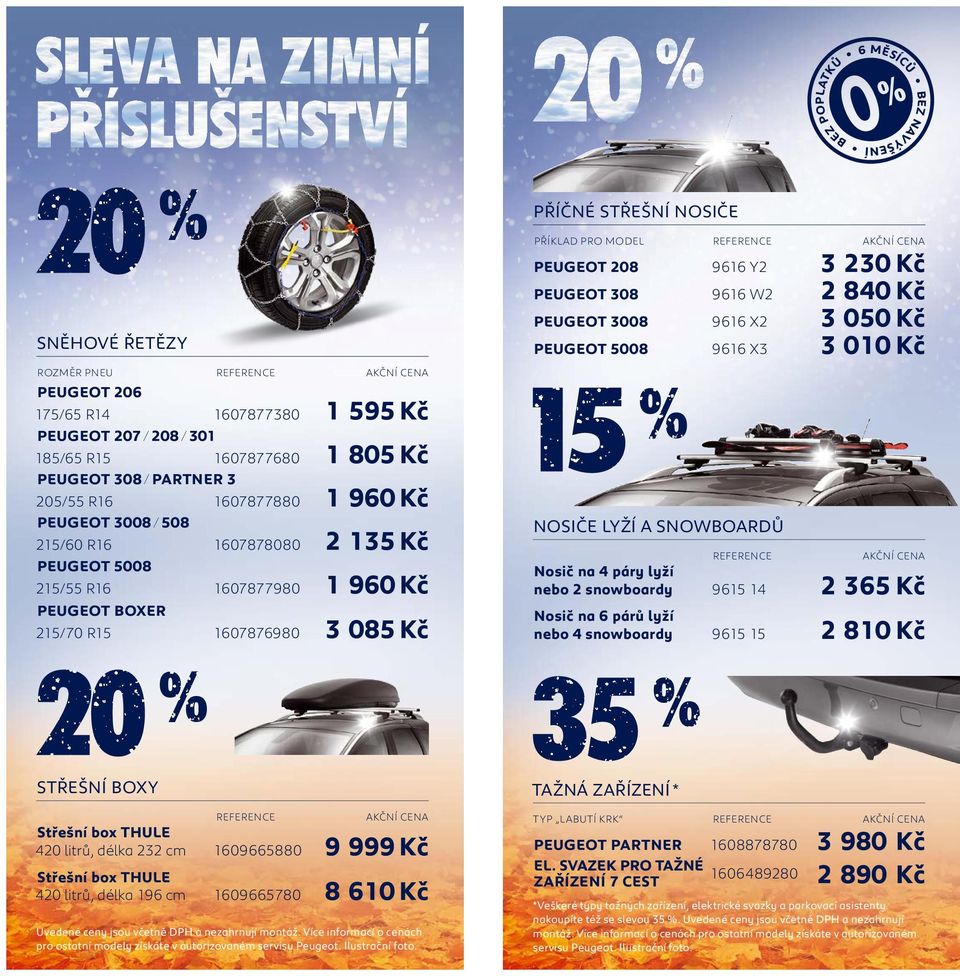 Akční cena peugeot 208 9616 Y2 3 230 Kč peugeot 308 9616 W2 2 840 Kč peugeot 3008 9616 X2 3 050 Kč peugeot 5008 9616 X3 3 010 Kč NOSIČE LYŽÍ A SNOWBOARDŮ Nosič na 4 páry lyží Reference Akční cena