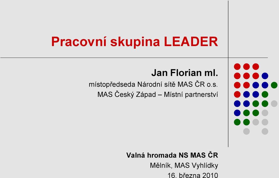 Český Západ Místní partnerství Valná