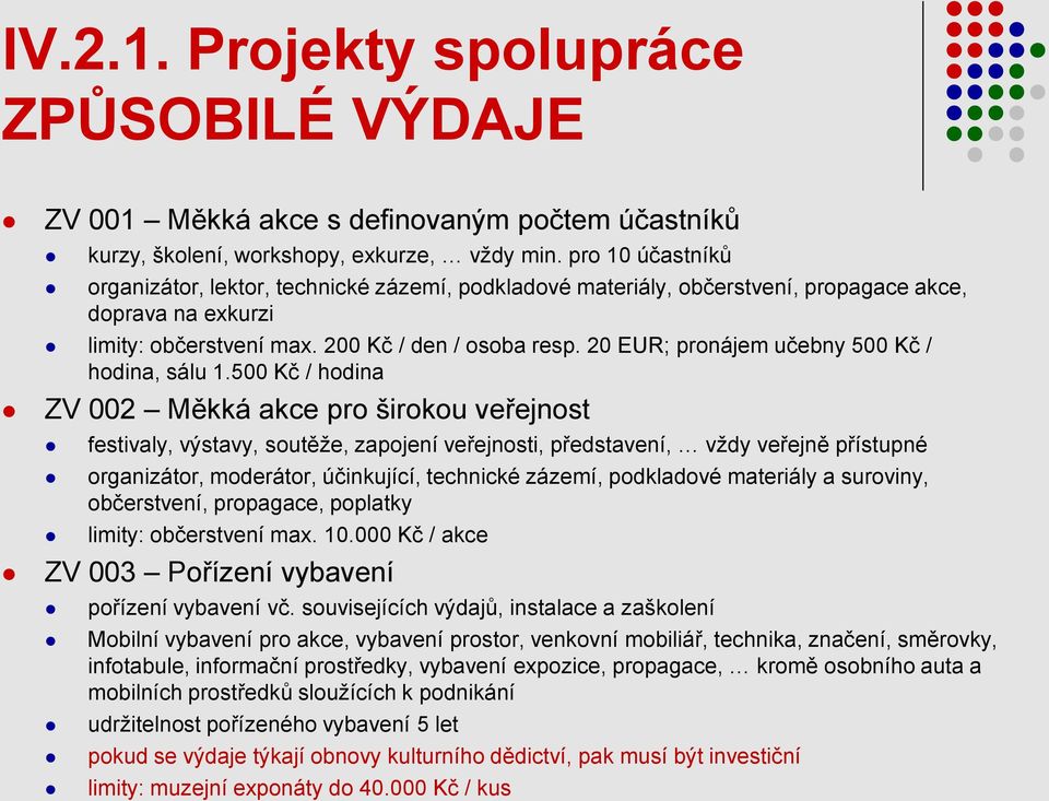 20 EUR; pronájem učebny 500 Kč / hodina, sálu 1.