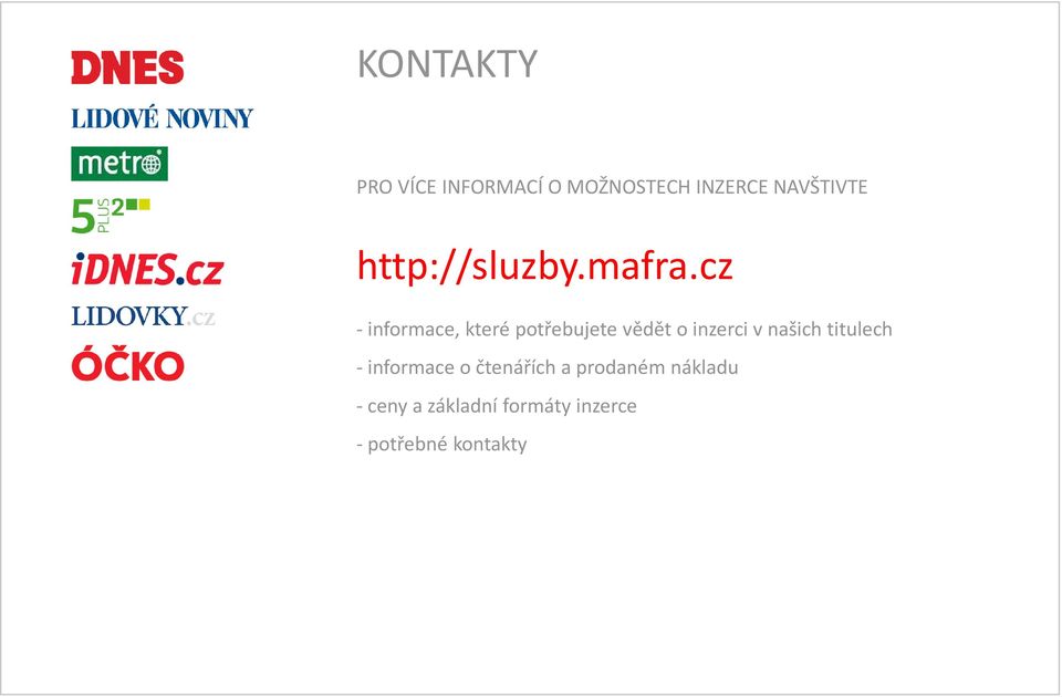 cz - informace, které potřebujete vědět o inzerci v našich