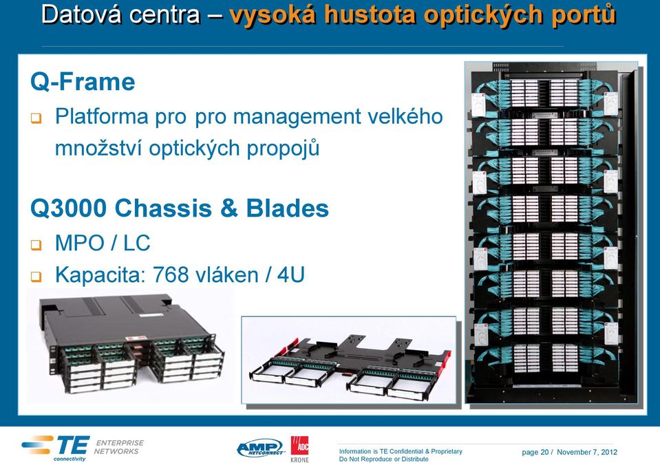 množství optických propojů Q3000 Chassis & Blades