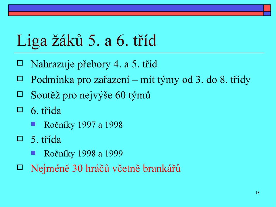 třídy Soutěž pro nejvýše 60 týmů 6. třída 5.