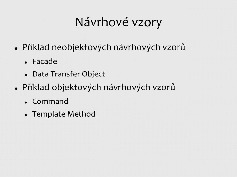 Facade Data Transfer Object Příklad