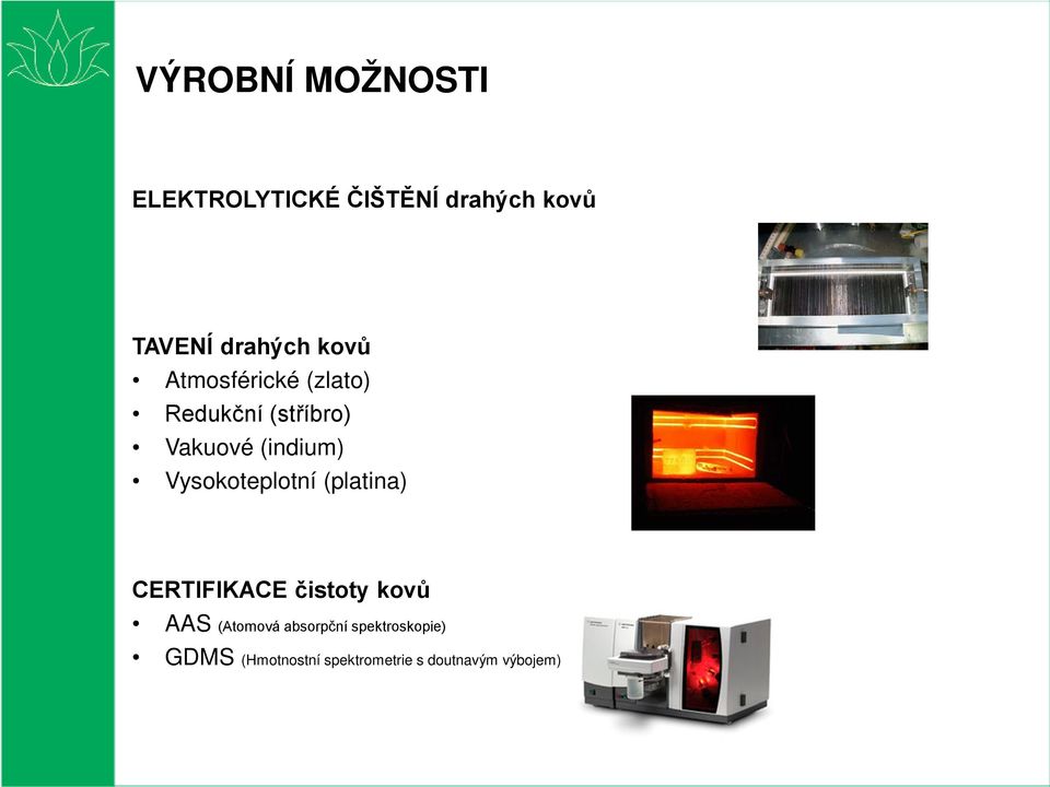 Vysokoteplotní (platina) CERTIFIKACE čistoty kovů AAS (Atomová