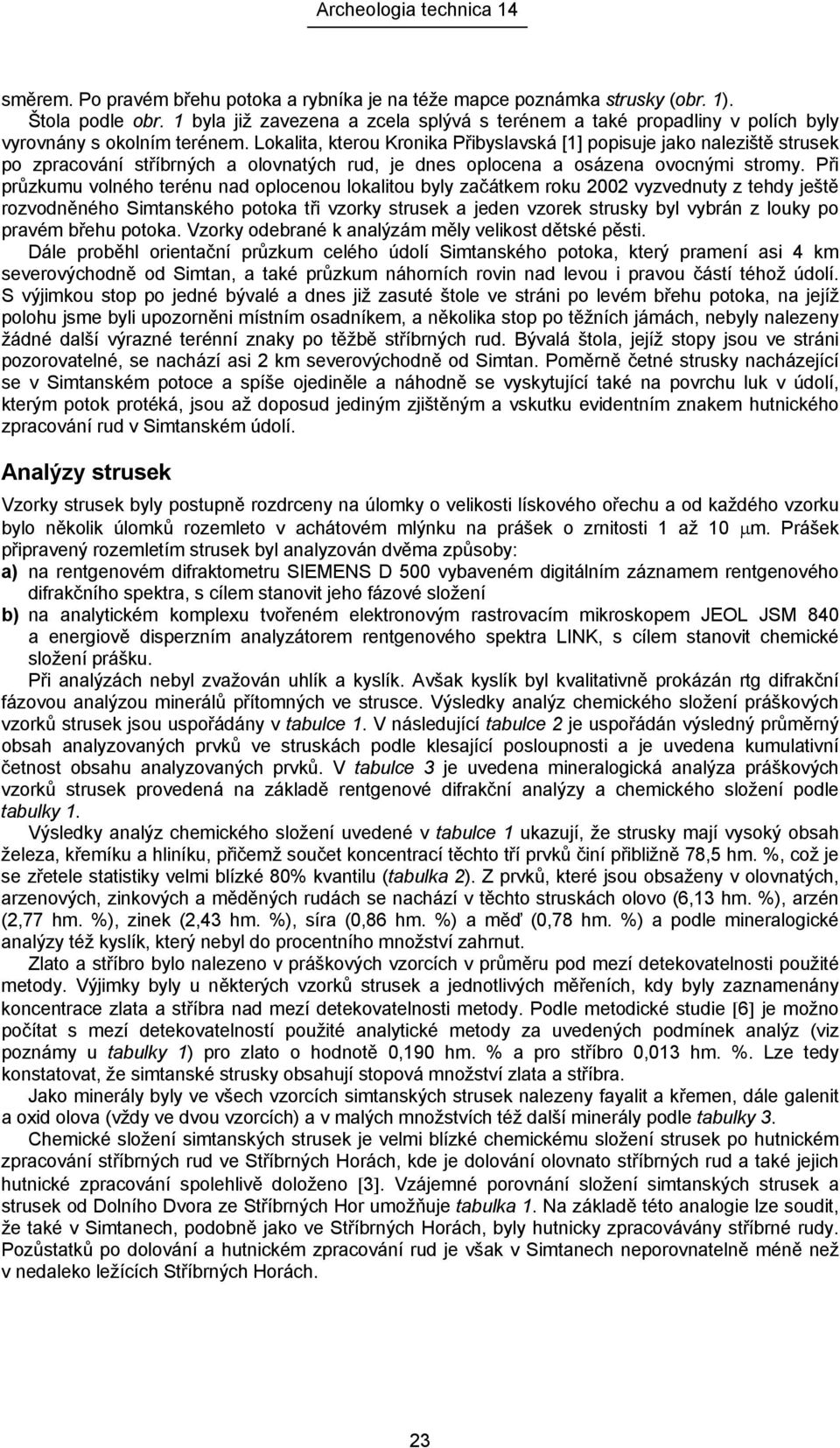 Lokalita, kterou Kronika Přibyslavská [1] popisuje jako naleziště strusek po zpracování stříbrných a olovnatých rud, je dnes oplocena a osázena ovocnými stromy.
